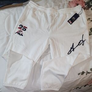 Fila White Joggers with Logo